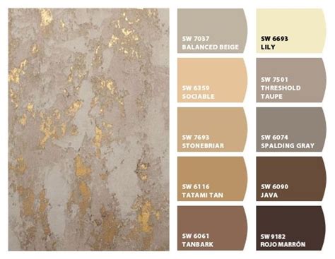 sherwin williams metallic paint chart